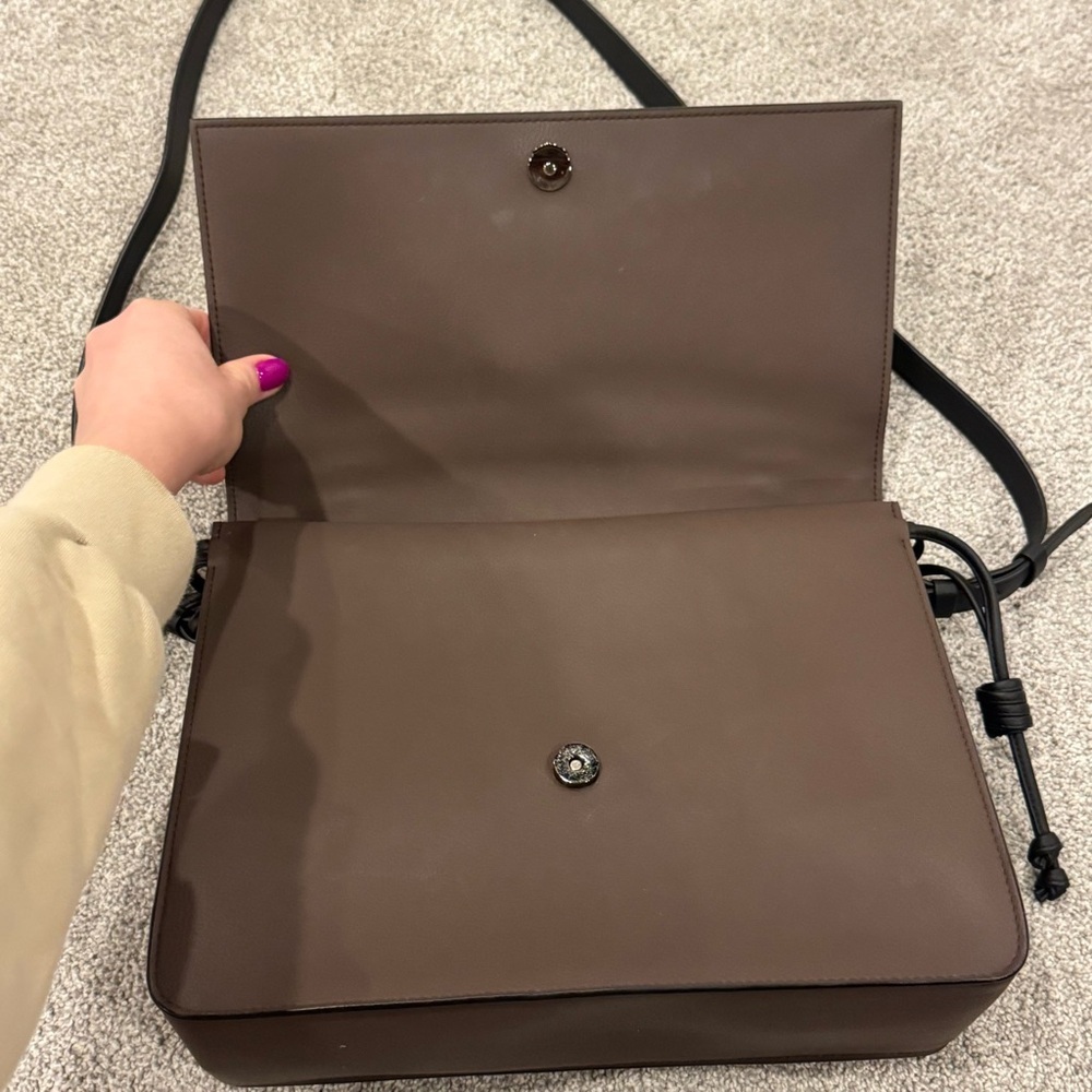 Von Holzhausen “The Handheld” Satchel Chocolate Brown and Black Trim - Picture 8 of 16